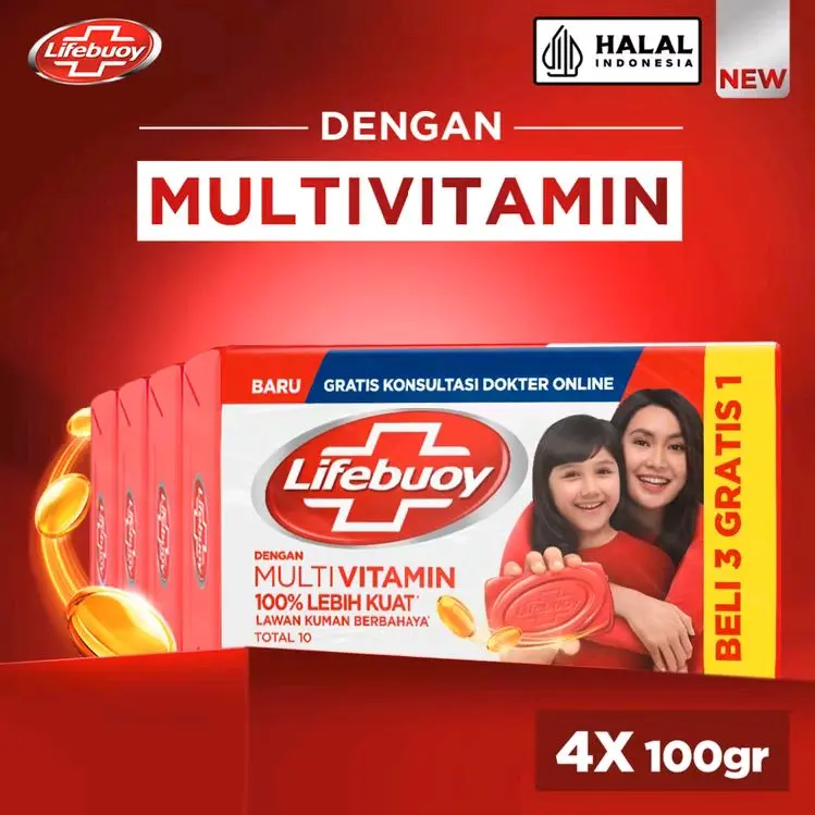 SABUN BATANG LIFEBOUY kemasan besar  100GRAM ISI 4