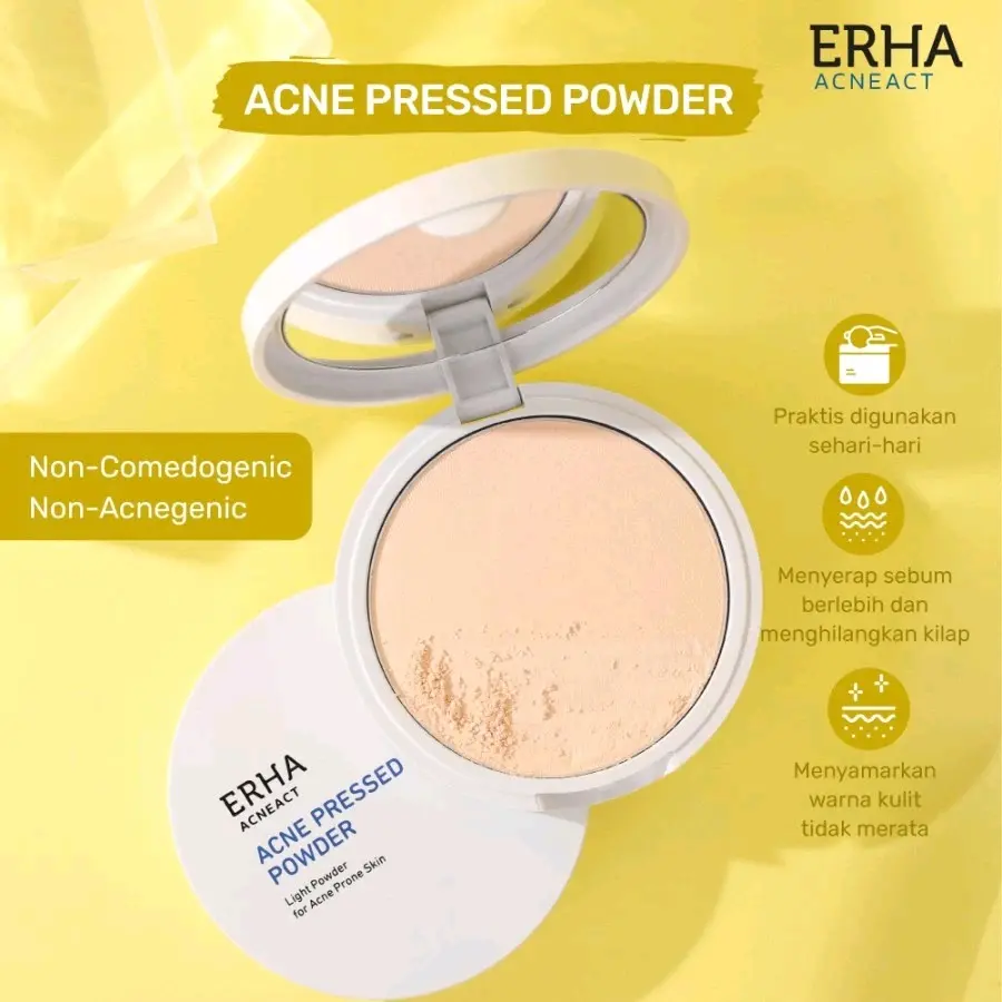 ERHA Bedak Padat  Berjerawat - Acne Pressed Powder - Kulit Berminyak