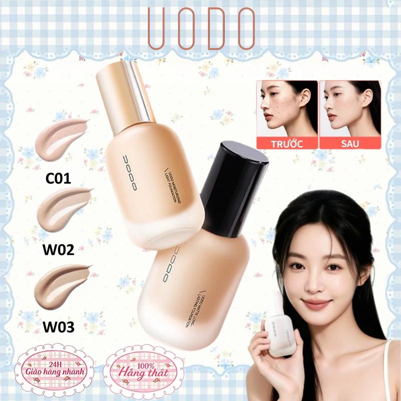 UODO Kem Nền Hydra-Glow & Matte-Lock 24h Kiểm Soát Dầu Cho Da Khô Lâu Trôi 30g Công Nghệ Hàn Quốc Tùy Chỉnh Làn Da Sáng C01 Fair Porcelain W02 Light Beige W03 Warm Sand