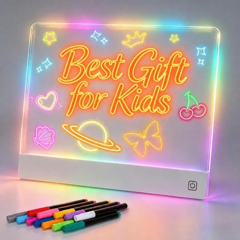 Roblue Di động Tự làm Bảng vẽ LED Acrylic với bút 12 màu Bảng thông báo phát…