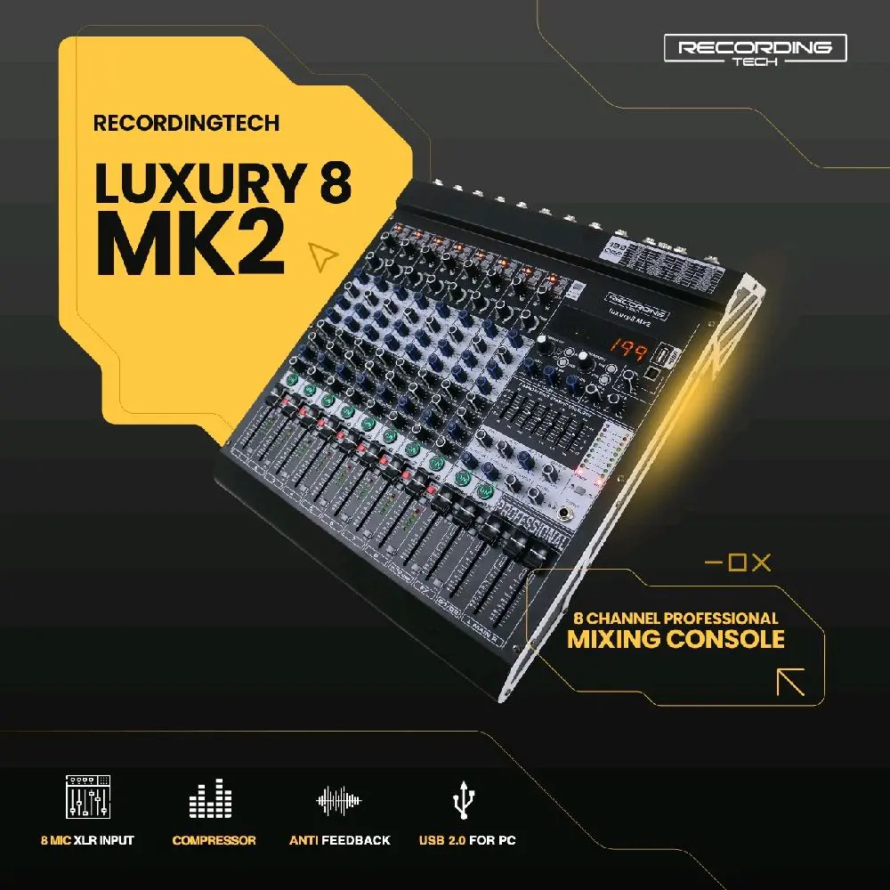 Mixer Recording Tech Luxury 8 MK2  Mixing Console 8 Channel LUXURY 8MK2 Original