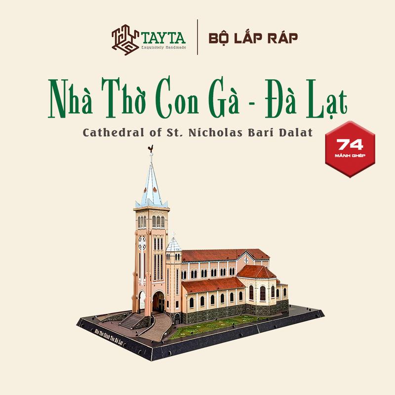 Bộ Lắp Ráp Nhà Thờ Con Gà Đà Lạt - TAYTA DIY - Mô Hình 3D - Cao Cấp - Giấy Kraft - Trang Trí - Quà Tặng - Decor Đồ Chơi