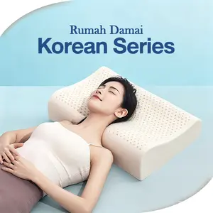 Bantal Lateks Murni - Hadirkan Kelembutan & Dukungan Sempurna untuk Tidur Nyaman! Bantal leher dewasa penopang leher, anti hama, bernafas, isi lateks asli, bisa diatur tinggi rendah untuk rumah.