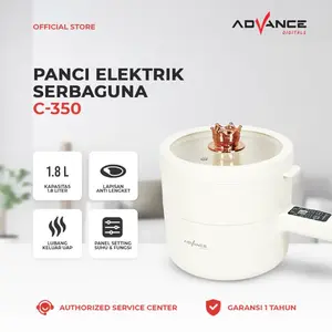 【COD】Advance Panci Listrik Multifungsi Rice Cooker Magic Com Penanak Nasi 1.8L 600W Low Watt Putih pancilistrik  serbaguna Air