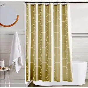 Tirai Kamar Mandi / Shower Curtain Anti Air Berbagai Motif Gold Ukuran 183x178cm