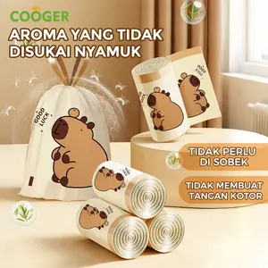 [COD] COOGER Kantong Plastik Sampah Karakter Premium Material anti sobek dengan Tali Serut 45x45 cm – Roll isi 30 pcs