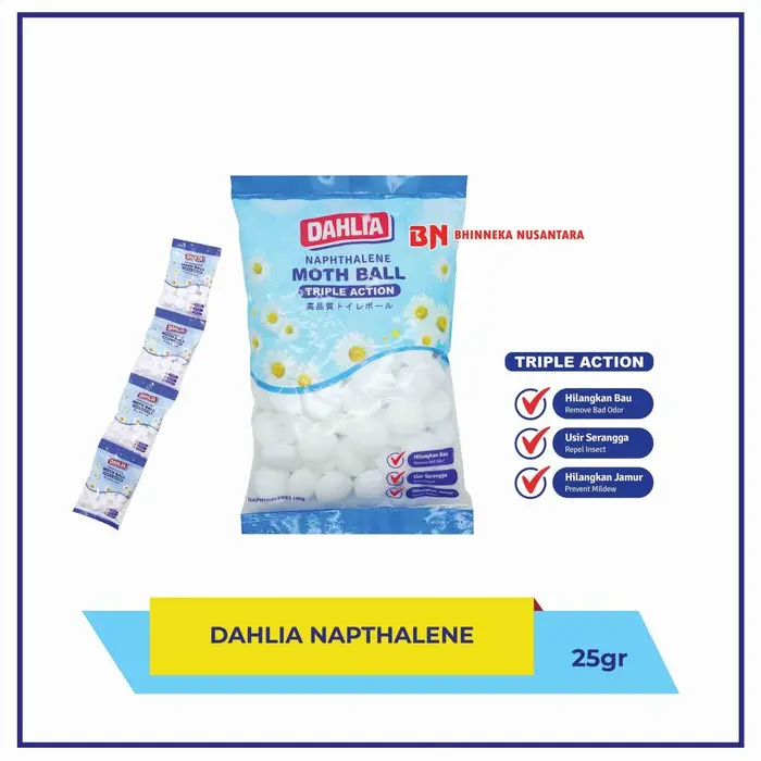 DAHLIA - Kamper Napthalene Renceng 25 gr White/ Colour 0