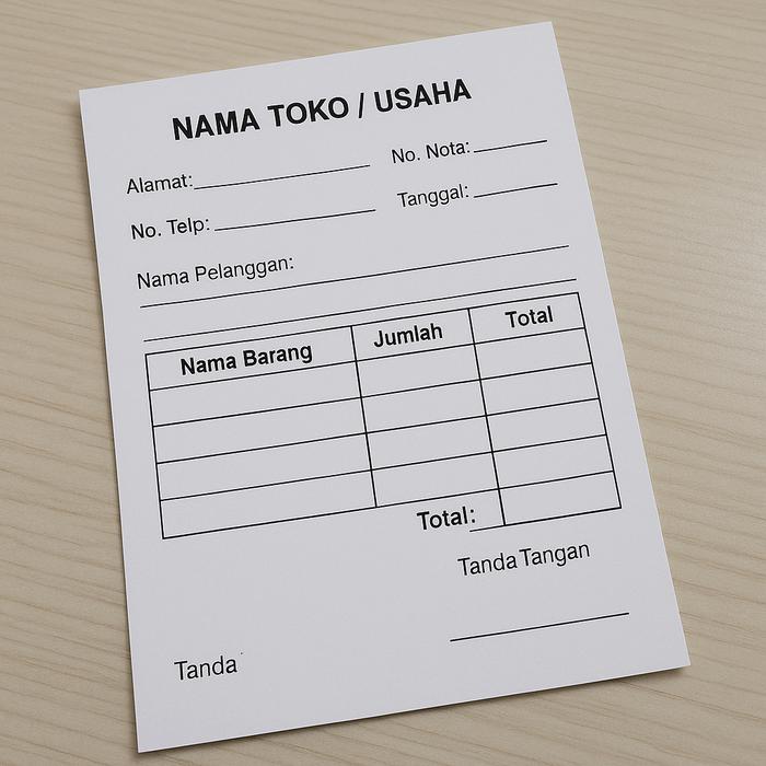 Gambar Cetak Nota, Faktur, Bon, Kwitansi - 2 ply - tanpa nomor, tinta 1 warna dari Percetakan Online Terdekat Kota Bandung Tokopedia