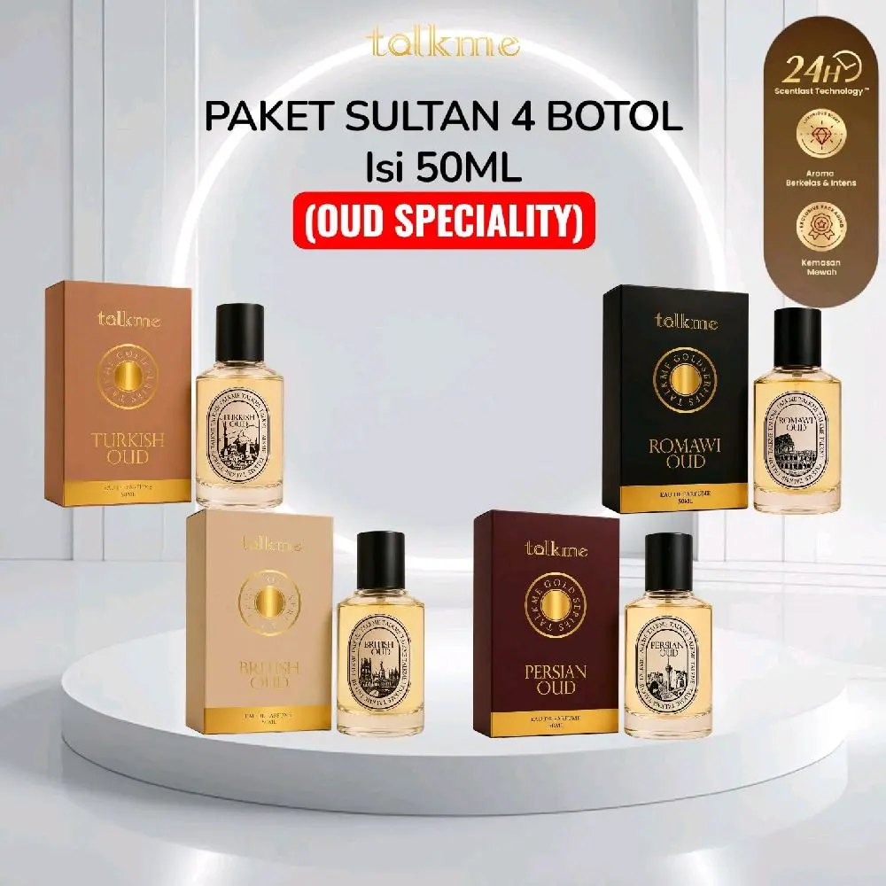 (PAKET PARFUM SULTAN 4 Botol 50ml )Oud Speciality Premium Parfume BPOM - Aroma Eksklusif untuk Pengalaman Parfum Terbaik