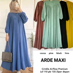 gamis terbaru crinkle airflow // gamis busui terlaris gamis wanita frendly terbaru Muslim Dress Dewasa Remaja Mewah Syari