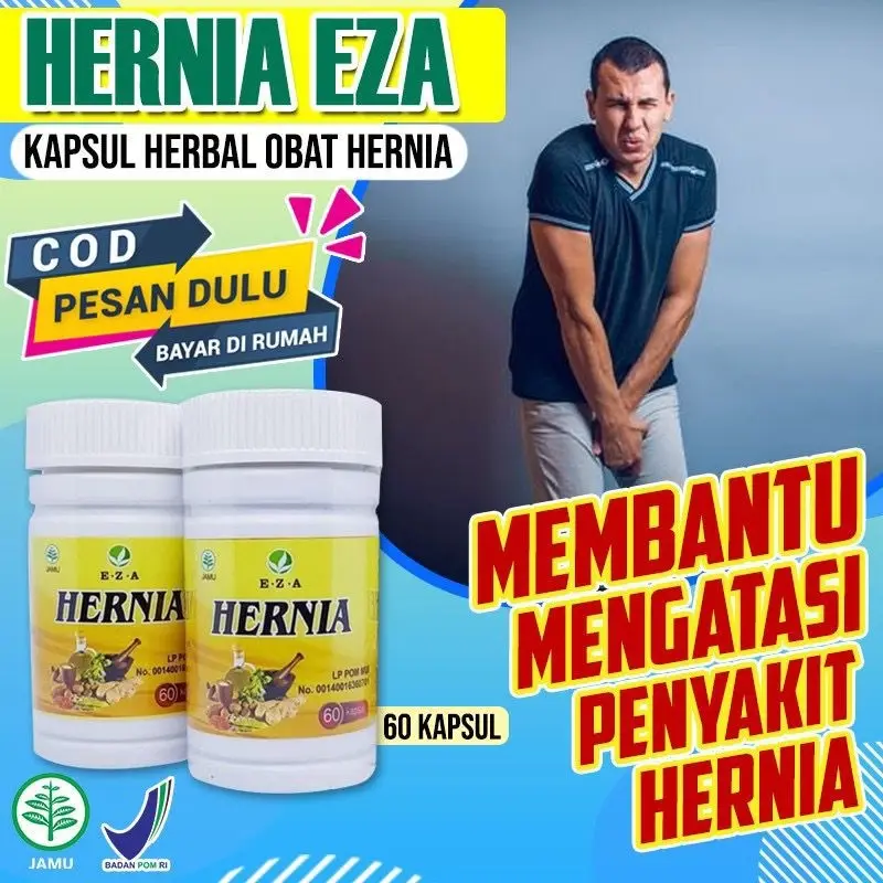 Kapsul Eza HERNIA Original isi 60 Kapsul - Kapsul Herbal Obat Hernia Turun Beruk 0