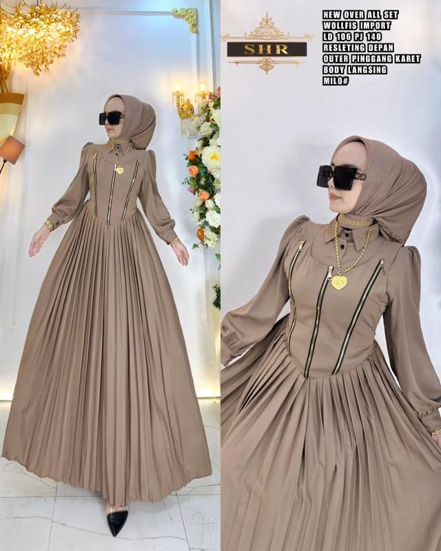SHR MAXI DRESS PRINCES SALUR WOLPIS ORI SHR 100% KODE GAMIS INCESS Dengan Desain Elegan dan Nyaman