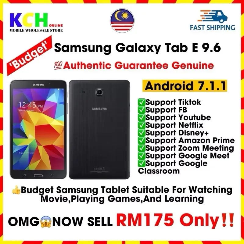 [Refurbished] Samsung Galaxy Tab E 9.6 SM-T560U USA Set Gaming Tablet Android 7.1.1