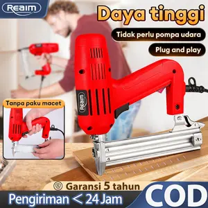REAlM Electric Nailer F30 -Mesin Paku TembakListrik 1800W [Staples 15-50mm]Cocok untukMebel, Dekorasi & Konstruksi- Garansi 5 Tahun