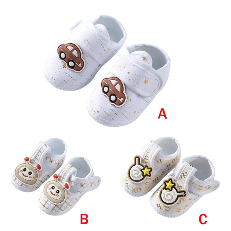 Giày Vải Bé Trai Bé Gái 0-12 Tháng Tuổi Giày Đi Bộ Thiết Kế Họa Tiết Hoạt Hình Trọng Lượng Nhẹ 2