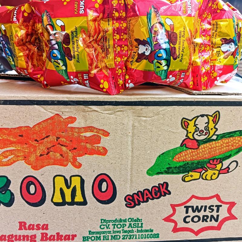 Snack Chiki Komo Berhadiah Uang Jika Beruntung | Jajanan Snack Ciki Jadul | Snack Ciki Rasa jagung Panggang Berhadiah Isi 40 pcs Perkarton 5