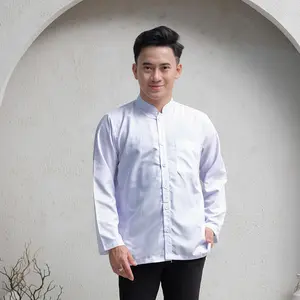 Baju Koko Muslim Pria Haibah Motif Polos Saku Samping Lengan Panjang Terbaru Terlaris - Dewasa Katun Nyaman
