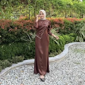 ELEN - Mikayla Dres Mermaid Satin Silk Gmis Kondangan Brismaid Lamaran Mewah Pesta Maxi Dres Lebaran Payet