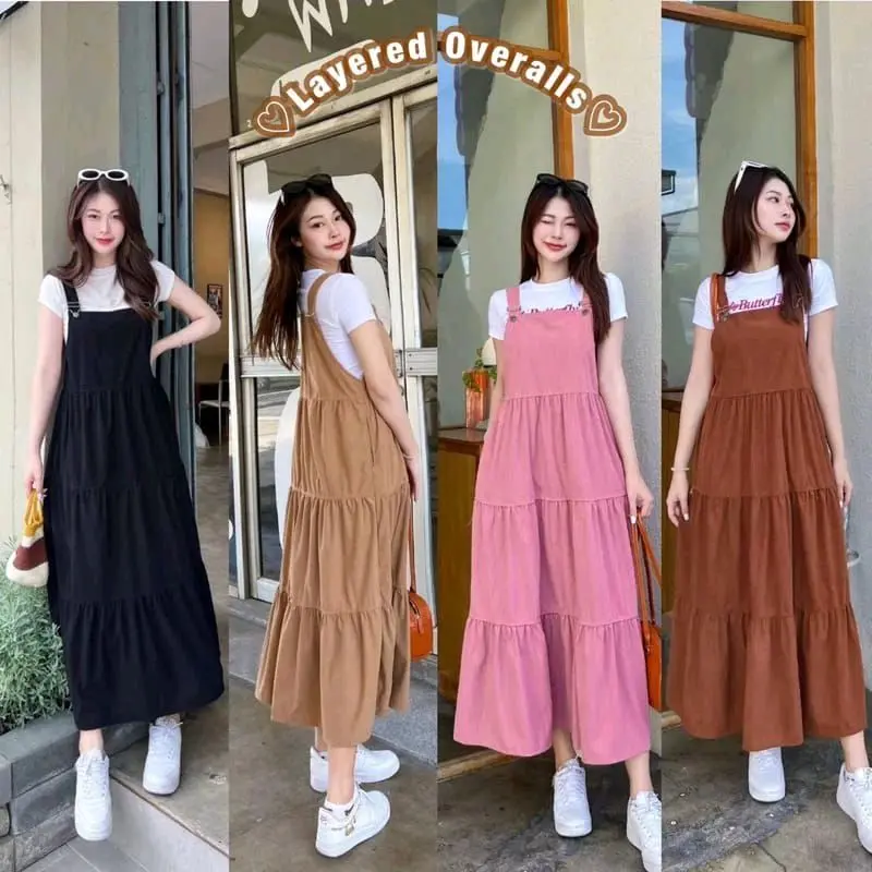 slim fit dress slacks Korean Style] Mae Plaid Overall Dress – Ordicle main image 1