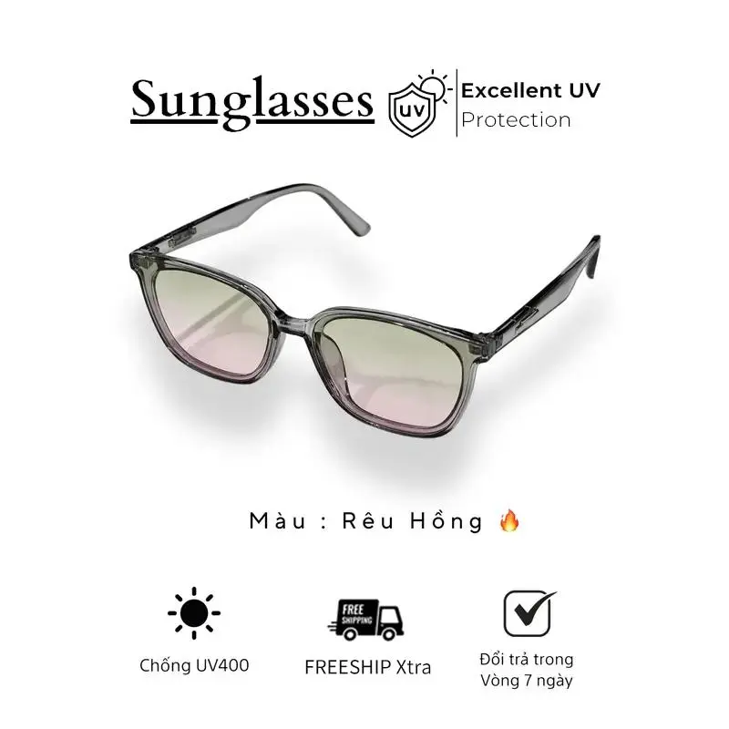 Kính râm gọng vuông chống tia cực tím UV400 phong cách Hàn Quốc mùa hè đơn giản và thời trang dành cho nam và nữ Y2K phong cách đường phố hợp thời trang gọng nhỏ bên bờ biển cao cấp ngoài trời