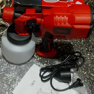 REAIM 1200ML Spray Gun Listrik 450W Mesin Cat Semprot Elektrik Alat Semprot Cat Sprayer Cat Untuk Cat Tembok Kayu Besi Penggunaan Rumah Tangga Proyek Renovasi Tukang Profesional Atomisasi Tinggi Hasil Halus Tidak Untuk Minyak Efisien Praktis Tahan Lama