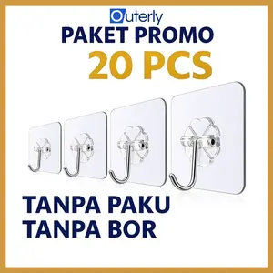 [READY] 20PCS/SET Gantungan Tempel Hook Ajaib Gantungan Dinding Kait Magic Serbaguna Kamar Mandi Dapur
