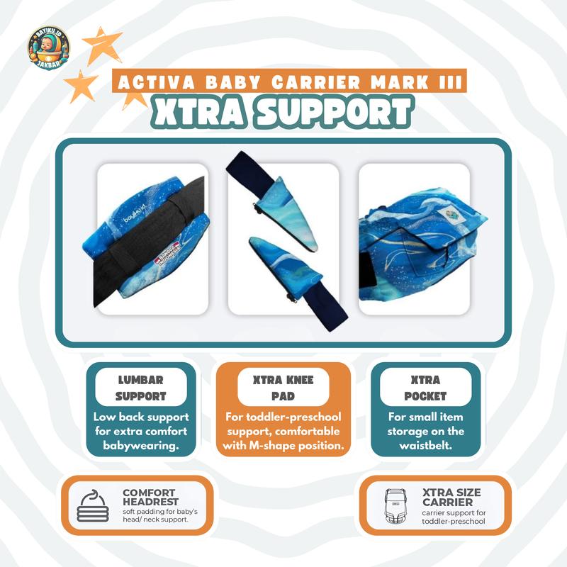 ACTIVA MARK 3 ADJUSTABLE SOFT STRUCTURE CARRIER GENDONGAN BAYI NEWBORN TO TODDLER ONE SIZE FIT ALL BODY 3