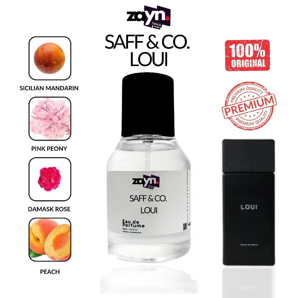 LOUI Saff n Co by ZAYN parfum wanita pria unisex 35ml aroma white floral tuberose green sweet 35ml EDT EDP Extrait de Perfume Elegant Wanginya