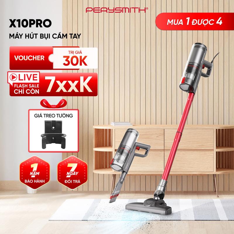 MUA 1 ĐƯỢC 4 | Máy Hút Bụi PerySmith X10Pro | Lực Hút 21000Pa Siêu Mạnh Hút Sàn/Cửa Sổ/Ô Tô | 2 Lõi Lọc HEPA | Bảo Hành 1 Năm