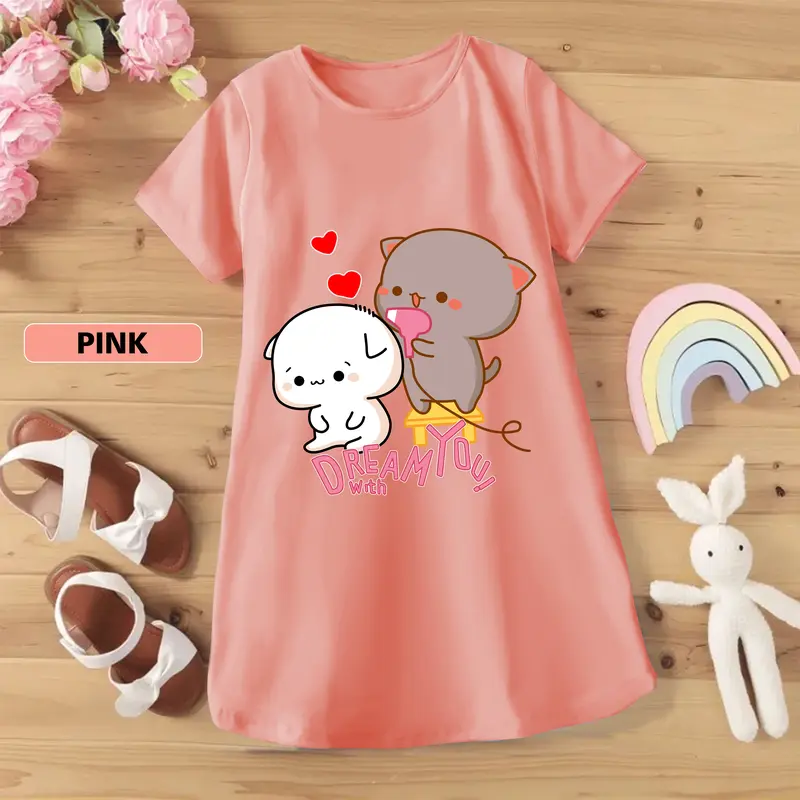 Baju Anak Daster Anak Anak Perempuan. Dress Anak Murah, Tunik Anak Motif DREAM WITH YOU Dress Anak Kekinian, Anak Usia 1-10 Tahun 4