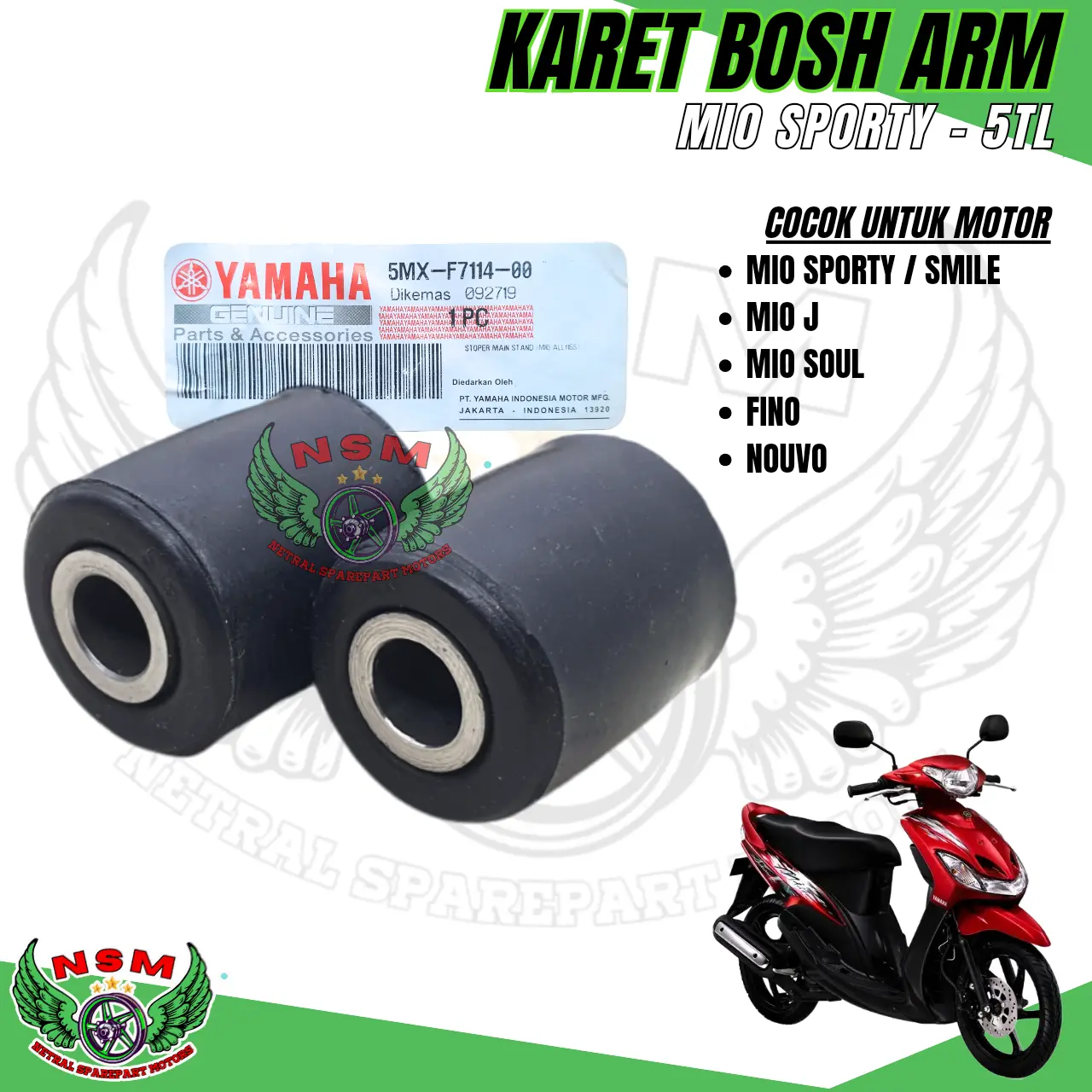 Karet Monting Mounting Mio Sporty,Mio Smile,Soul,Nuovo,Mio j,Mio m3,Xeon Fino Karbu