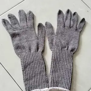 [1/3/6/12 Pasang] Sarung Tangan Kerja Warna Abu-Abu Panjang BANTENG untuk Kebun Sawit W976