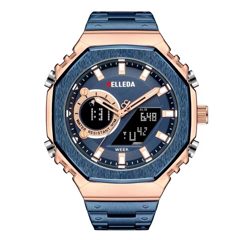 HOT SELLING BELLEDA TMJ DUAL TIME WATCH FOR MEN(B-9950) Analog-Digital ...