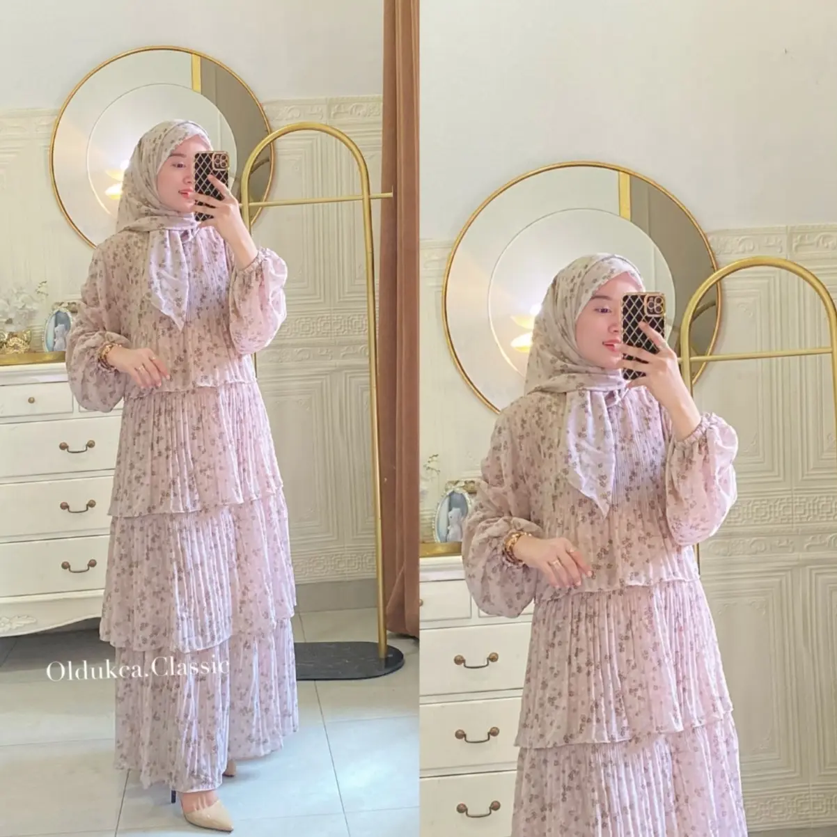 Viola dress umpak set hijab busui