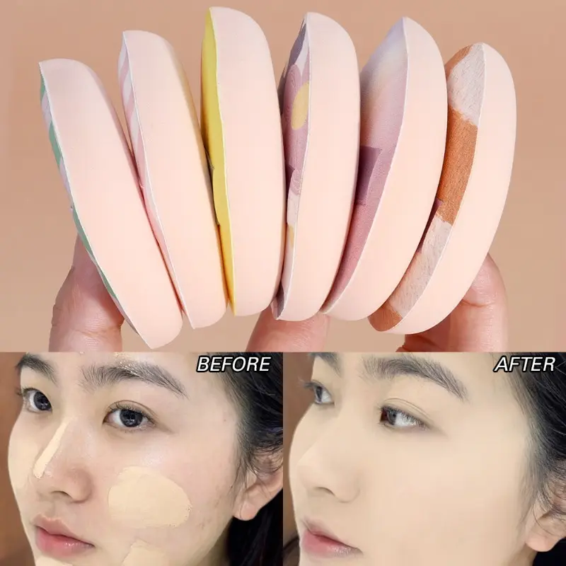 1Pc Printing Cotton Candy Powder Puff Super Soft Water Drop Shape Sponge Air Cushion Dry Wet Use Cosmetic Tools