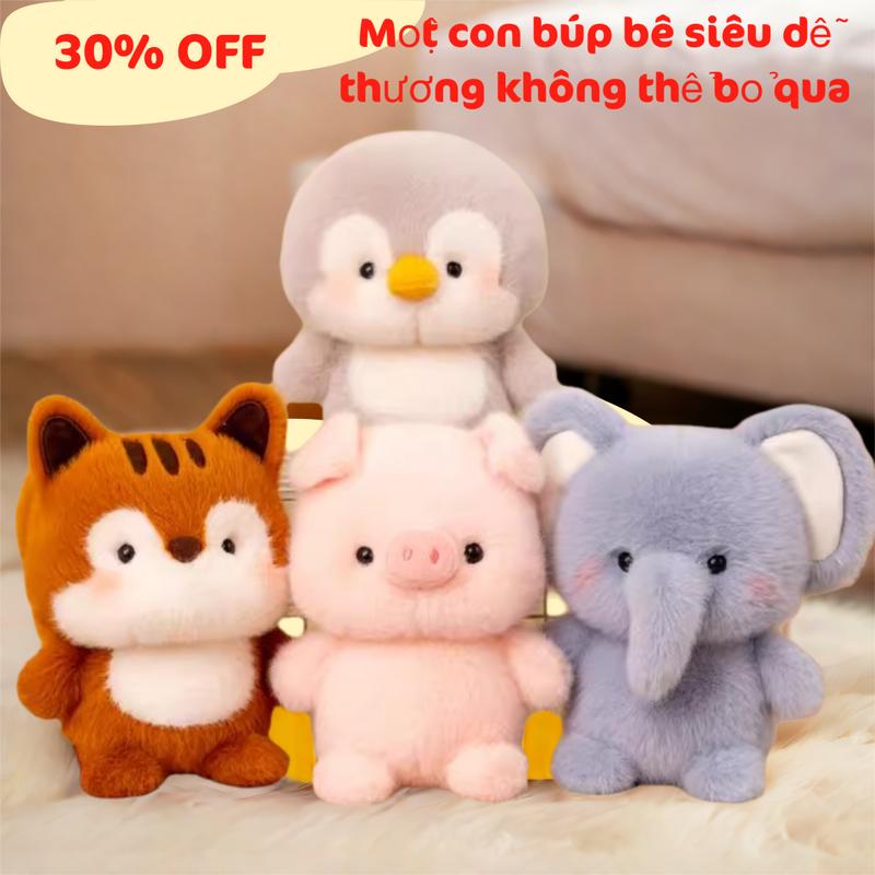 Gấu bông thỏ cáo gà voi gấu trúc thú nhỏ 16cm dễ thương Quà sinh nhật đồ chơi mềm cho bé Thú bông mát lạnh ôm học bài trang trí bàn làm việc bạn ngủ cho bé gấu bae cool rabbit toy gấu bông cánh cụt cute gấu teddy