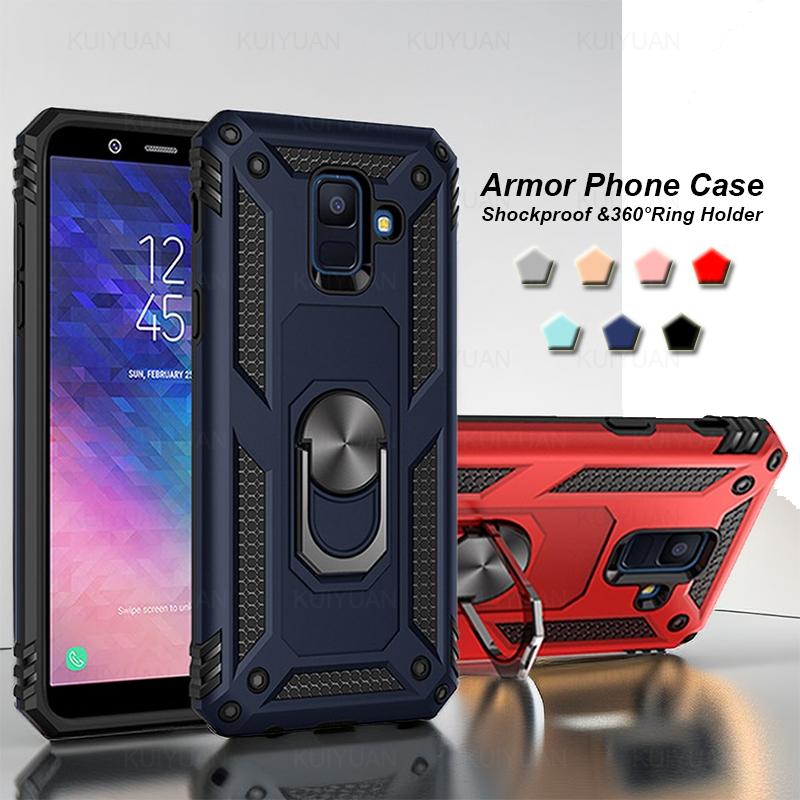 Ốp Chống Sốc Kiểu Áo Áo Giáp Cho Samsung Galaxy J8 A6 A7 A8 Plus, Ốp Có Giá Chân Đế Nhẫn Ốp Lưng Điện Thoại Có Giá Đỡ Cứng PC Silicon Tpu