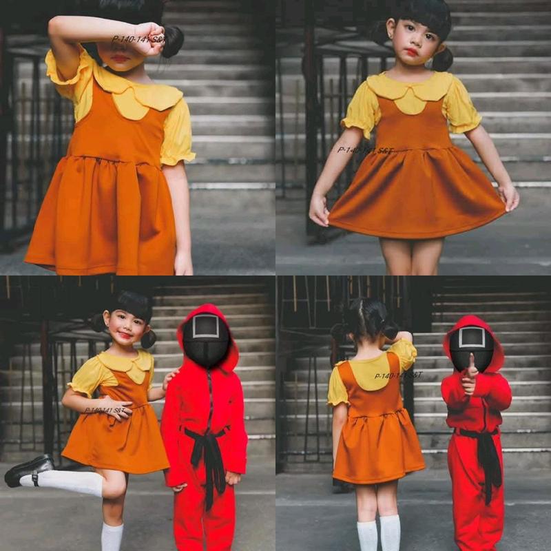 KIDS T-SHIRT DRESS 12-14 SQUID SQUAD