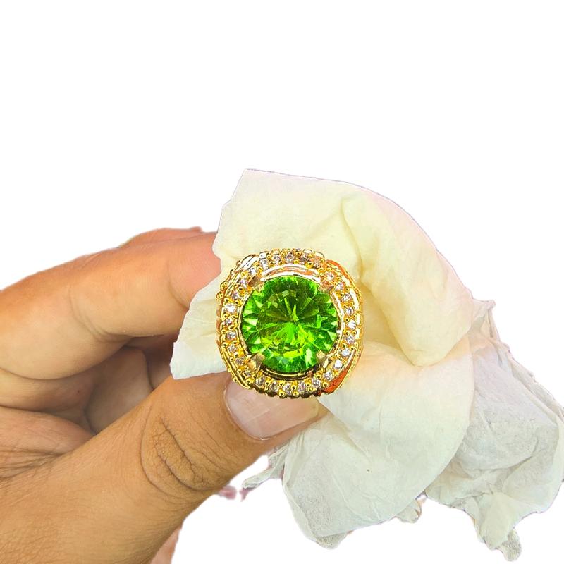 Natural Moldavite 6.24crt Ring Alpaka super 1