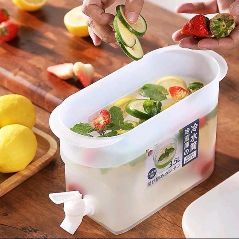 Dispenser Air Minum Dingin 3.5L  Water Kulkas Ketel Air Dingin Dengan Keran Plastik Putih Kitchenware 1