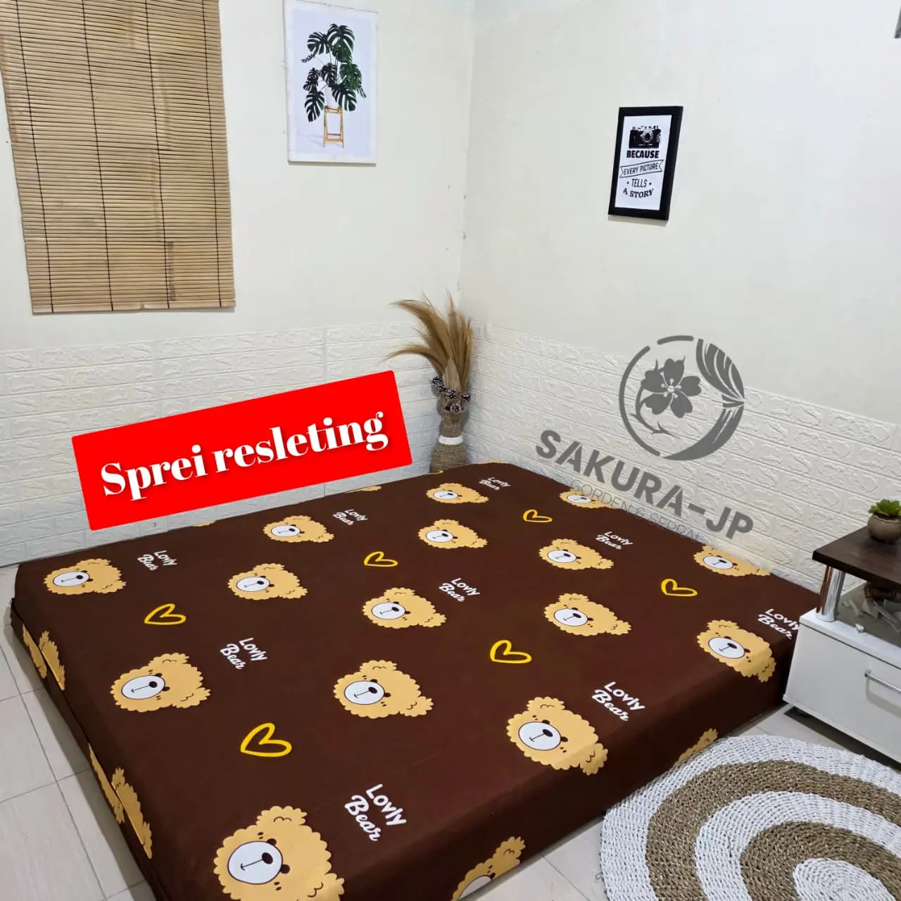 Sprei resleting busa sarung kasur ukuran lengkap kekinian karakter