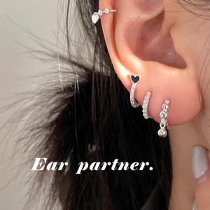 EAR PART NER-イヤリング、イヤリング、イヤリングスタッド、女性のニッチなデザイン、耳骨スタッド、耳骨リング、ハート型のイヤリングとペンダント(eh-185 9)