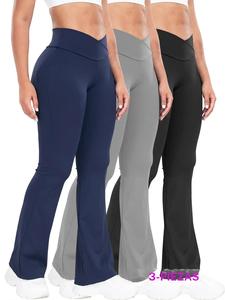 Leggings de cintura alta y pierna acampanada para mujer, pantalones ajustados cómodos y casuales con control de abdomen para yoga y gimnasio, pantalones de damas para todas las estaciones, pantalones para salir, pantalones para mujer, ropa para mujer