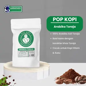 Pop Kopi - Kopi Arabika Toraja Sulawesi Biji Kopi Bubuk Premium Single Original Manual Brew Roast Bean Espresso Rasa Bold & Clean