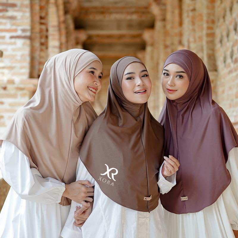 (Xora) Mazaya Hijab Malay Size L - Hijab Lolly Kerudung Wanita Muslim Syari Instan Daily Malay Non Pad 2