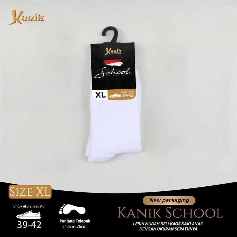 Kanik Kaos Kaki Sekolah Putih Hitam Tebal Pendek Panjang Bahan PE Spandex untuk SD SMP SMA Size S M L XL Best Price 8
