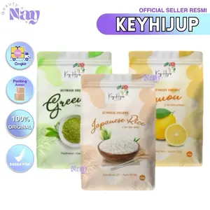 KEYMASK ORGANIC MASKER WAJAH ORGANIK BUBUK WASH OFF MASK KEYHIJUP GREEN TEA JAPANESE RICE LEMON BY KEY MASK KEY HIJUP