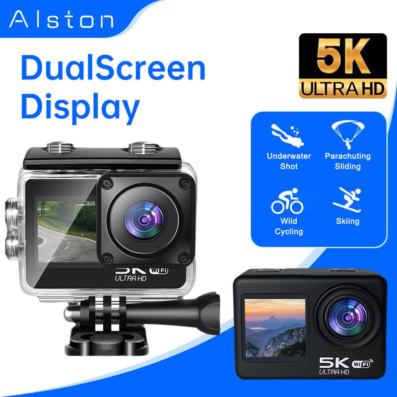 Alston A11 Pro 5K Ultra HD Dual Screen Pocket Action Camera Diving ...