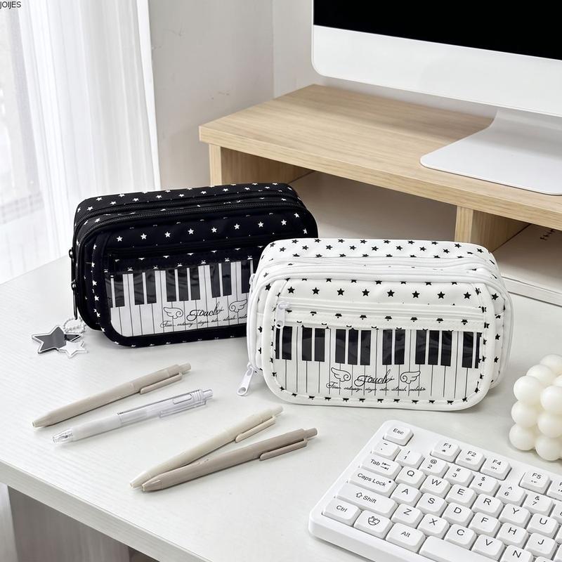 JOIJES Đa chức năng Dung lượng lớn Hộp đựng bút hình bàn phím piano Đã in Ngọt…