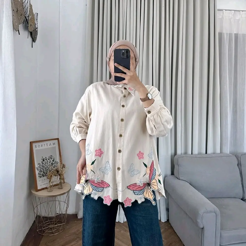 ELORA BLOUSE BORDIR LINEN RAMI - Shop | Tokopedia